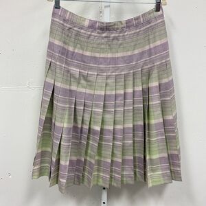 Vintage 90s Pendleton Women’s Virgin Wool Pastel Plaid Pleated Knee Skirt Sz 14